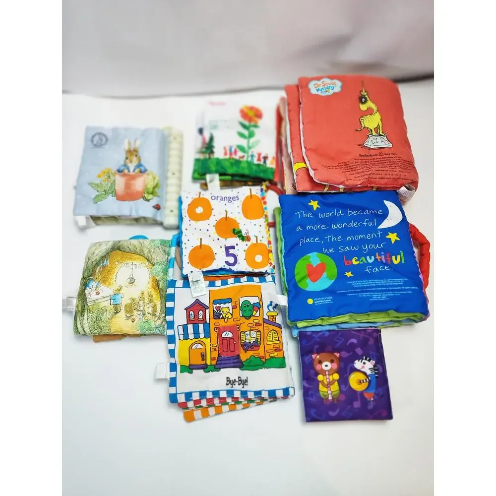 Baby Cloth Book Bundle Dr Seuss Eric Carle Peter Rabbit Soft Sensory Lot
